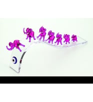 26X4X10CM BÜYÜK KRİSTAL YEDİLİ FİL mor