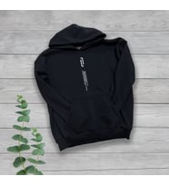 Dikey Göğüs Baskılı Unisex Oversize Siyah Sweatshirt