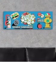 BK Gift Modern Soyut Tasarımlı Panorama Kanvas Tablo 150x50cm-22