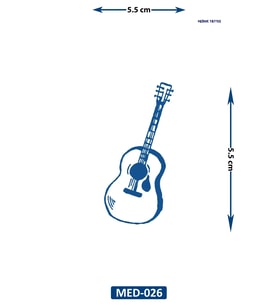 Gitar 5 cm Minimal geçici Dövme Yarı Kalıcı Geçici Dövme