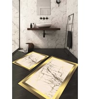 Dijital Baskılı Kaymaz Taban Yıkanabilir 2'li Klozet Takımı Banyo Paspası NDKZ-HT-1266 (Gold)