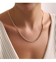 Unisex Palet Tasarım Altın Zincir 50 cm
