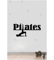 Pilates Duvar Dekor Hediyelik Eşya Ahşap Plates Tablo (Siyah)