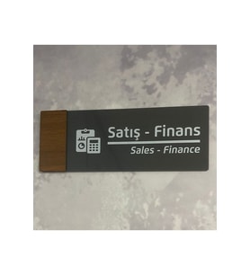 Wooden Serisi (SATIŞ-FİNANS) Ofis Kapı Isimliği Yönlendirme Tabelası