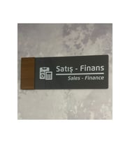 Wooden Serisi (SATIŞ-FİNANS) Ofis Kapı Isimliği Yönlendirme Tabelası