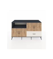 Kronos Konsol 4 Raflı Tek Çekmeceli 4 Kapaklı 176x59x99 Antrasit-Çam/Aytaşı