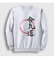 Presmono Unisex Beyaz Circle Aikido Ufc Mma Dövüş Sanatları Sweatshirt 502532tt (Beyaz)