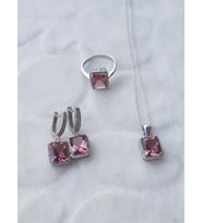 Baget Sultanit Taşlı Gümüş Set