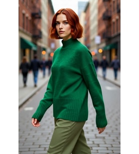 Kadın Oversize Kesim Dik Yaka Reglan Kol Düz Gri Triko Kazak Kışlık Günlük Giyim İçin İdeal Seçim