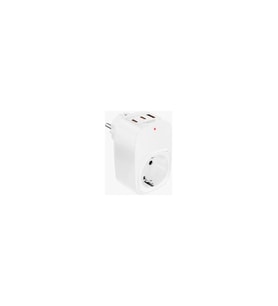 Çeşithane Tekli Akım Korumalı Priz 2x Type-C 1x USB Duvar Tipi Şarjlı Priz