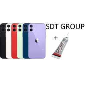 iPhone 12 Arka Batarya Pil Kapağı KIRMIZI (B7000 15 ML Yapıştırıcı)