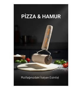 Pizza Merdanesi - Profesyonel Ahşap Saplı  Hamur Açma Merdanesi -