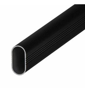 Mat Siyah Oval Gardırop Askı Borusu + Flanş