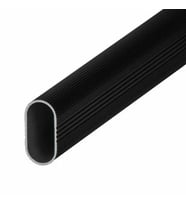 Mat Siyah Oval Gardırop Askı Borusu + Flanş
