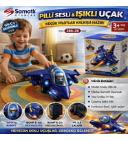 Pilli Sesli ve Işıklı Uçak 286-28Hareketli LED Işıklı Oyuncak Uçak