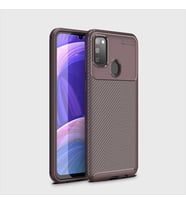 Samsung Galaxy M30S Kılıf Esnek Soft Karbon Tasarım Legion Serisi (Kahverengi)