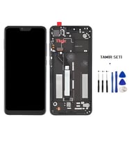 Tkgz - Xiaomi Mİ 8 LİTE Uyumlu Lcd Ekran Dokunmatik -A- Kalite ÇITALI SİYAH + TAMİR SETİ