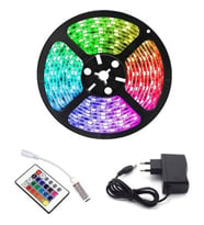 Rgb Şerit 5 Metre 16 Renkli Kumandalı Adaptörlü Çift Taraflı Bant