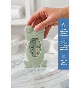 Cıvasız Kurbağa Banyo Oda Termometresi Yeşil