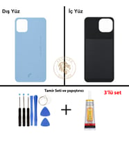 Reeder Vida Seti + Yapıştırıcı S23 Max Pro Mavi Yapıştırıcı B-7000 Yapıştırıcı Vida Seti Arka Kapak Arka Cam Batarya Kapağı Lazer Kesim Kapak Pil Kapağı Back Cover