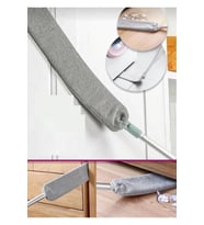 Pratik Mikrofiber Başlıklı Girintili Yüzey Dip Köşe Raf Temizleme Fırçası