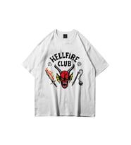 Trendiz Unisex Hell Fire Club Tshirt Beyaz