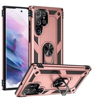 Coverzone Galaxy S22 Ultra ?le Uyumlu K?l?f Shockproof Y�z�k Tutuculu Vega Rose Gold