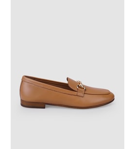%100 Hakiki Deri Taba Tokalı Kadın Loafer