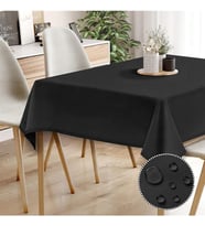 Canvas Siyah Sıvı Geçirmez Leke Tutmaz Masa Örtüsü SİYAH 80 x 80