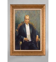 Altın Varaklı Paspartulu Çerçeveli Atatürk Tablo sd519