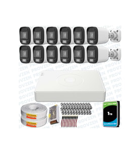 Provzen UNV Full HD 12 Kamera Renkli Gece Görüş Mikrofonlu Olay Anında bildirim