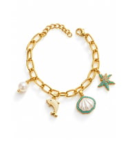 Okyanus Rüyası Mavi Charm Bileklik Gold