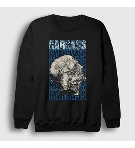 Presmono Unisex Siyah Necro Head Metal Carcass Sweatshirt 528697tt