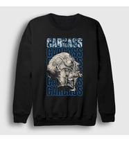 Presmono Unisex Siyah Necro Head Metal Carcass Sweatshirt 528697tt