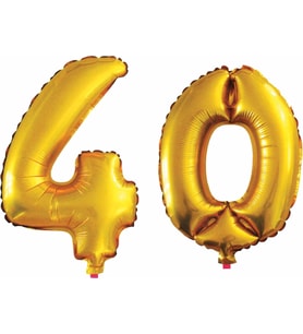 Pazariz  40 Yaş Sayı Folyo Balon Altın 90 cm