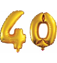 Pazariz  40 Yaş Sayı Folyo Balon Altın 90 cm
