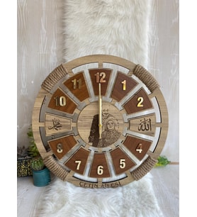 Dekoratif Ahşap Hediyelik Duvar Saati 40 cm