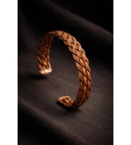 Kadın Bakır Bileklik Örgü Model Otantik Vintage %100 Has Bakır Bileklik