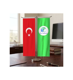 Eco Schools ve Türk Bayrağı Kırlangıç T tipi Masa Bayrak Takımı