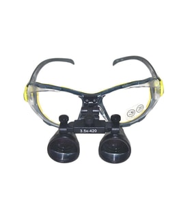 HiperLupa ST235 Doktor Gözlük Delta Plus Sarı Çerçeve 3-5X Siyah Loupe