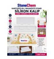 Büyük Kartvizitlik Silikon Kalıp – Epoksi Reçine Masaüstü Stand, Notluk ve Kartlık Döküm Kalıbı 30,3 x 12 cm NO:4
