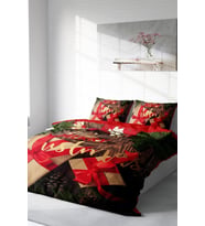Yılbaşı Çift Kişilik Nevresim ( Lastikli Çarşaflı ) %100 Pamuk Saten Red-Gift