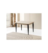 Yandan Açılır Büyüyen Yemek Masası Bej-Siyah Ayaklı 80x120cm SADECE MASA FİYATIDIR