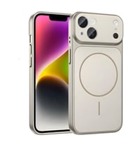 ?Phone 13-14 ile Uyumlu 17 Pro G�r�n�ml� Magsafe Destekli Kablosuz ?arj �zellikli Kamera Lens Korumal? ??k Metal G�r�n�ml� Telefon K?l?f?