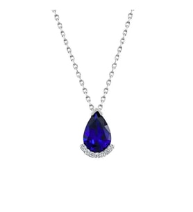1,11 Karat Pırlanta Safir Kolye (Beyaz)