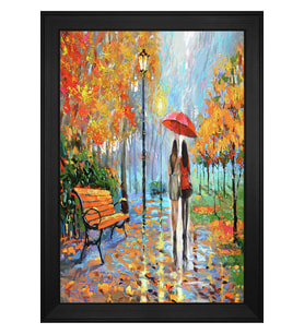 Manzara Temalı Kanvas Tablo 80 x 110 cm Siyah Çerçeve