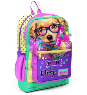 Coral High Kids Sarı Pembe Sevimli Köpek Desenli Okul Sırt Çantası 23752
