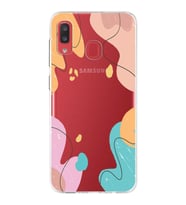 Samsung Galaxy A20 Uyumlu Kapak Karışık Renkler Tasarımlı Şeffaf Silikon Kılıf