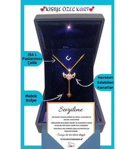 14 Şubat Sevgililer Günü Hediyesi "Sevgiliye"  İstiridye İnci Kolye Anlamlı Not Işıklı Premium Kutuda (Gold)
