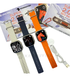 Watch 8 Ultra Max S8 Akıllı Saat 49mm 2.08 "ekran Vidalı Kordon Kilitlemeli (Siyah)